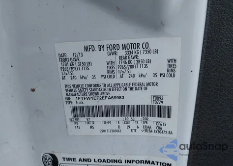 2014 Ford F-150 Xlt z USA, uszkodzony, nr VIN 1FTFW1EF2EFA69983